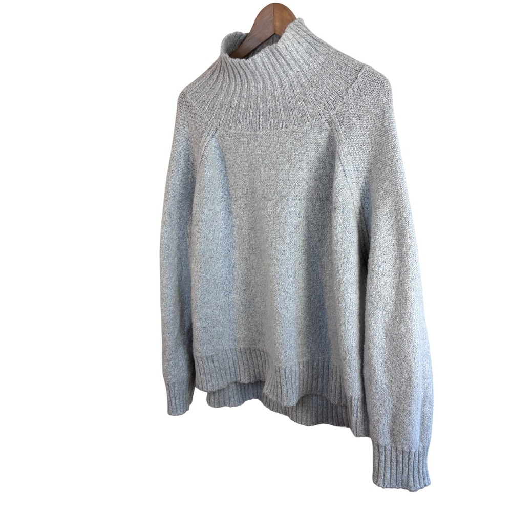 Korye Womens XL Marled Gray Mock Neck Raglan Sleeve Knit Sweater Warm Cozy Soft